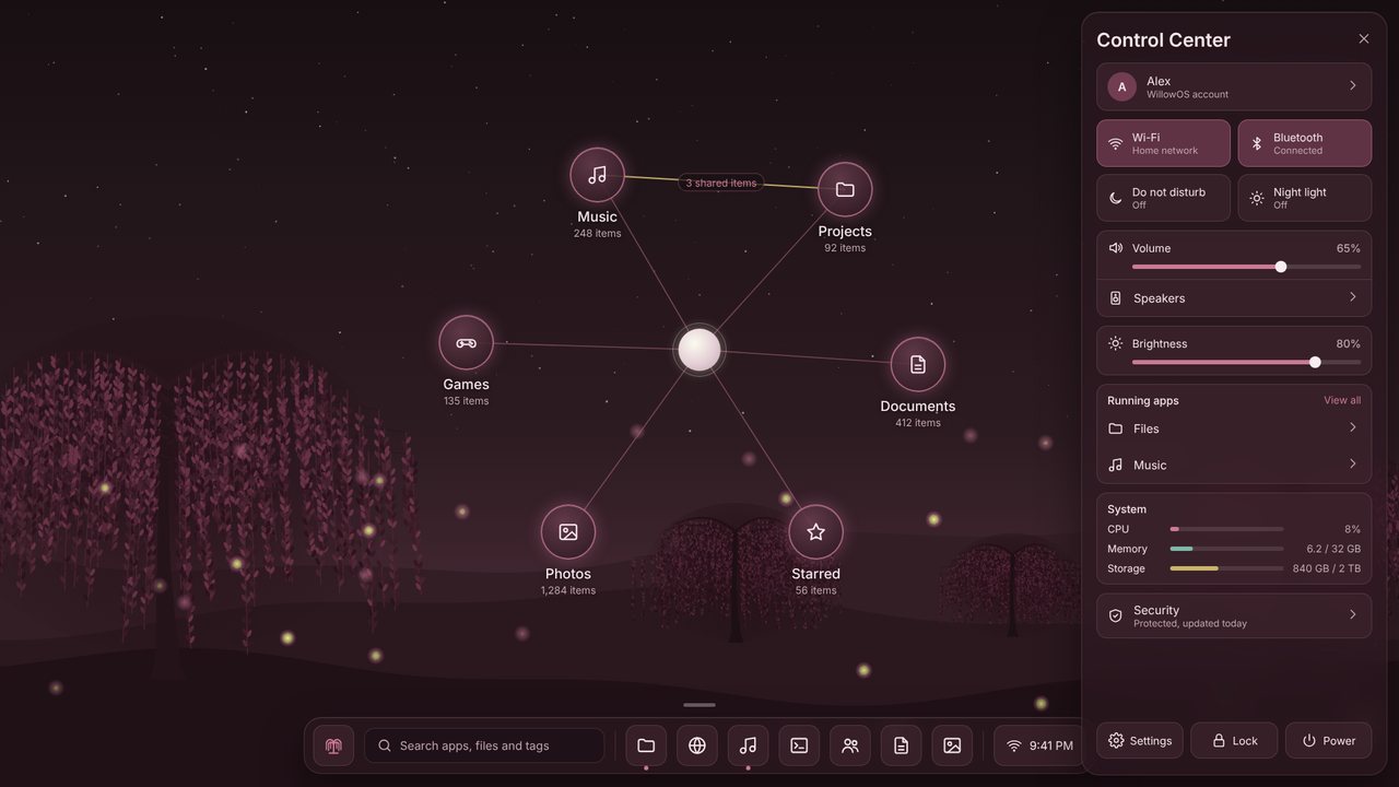 Desktop in Rose.
