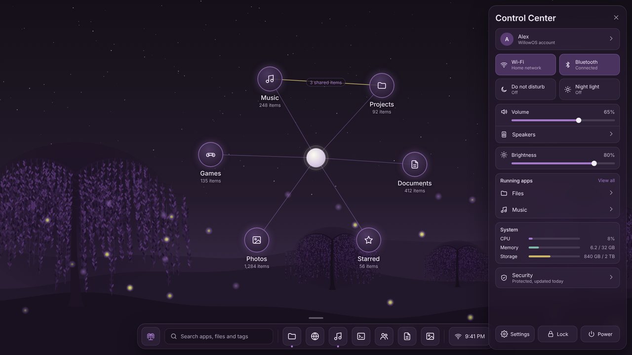 Desktop in Violet.